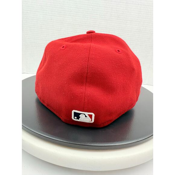 New Era 59Fifty Cleveland Indians Low Profile Size 7 3/4 Red Fitted Hat Cap NEW - Picture 5 of 8